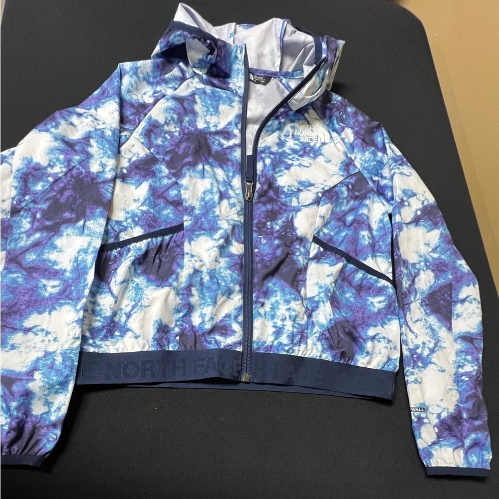 NORTH FACE GIRLS PRINTED ALTA VISTA RAIN JACKET W/ HOOD. PAISLEY PURPLE LARGE - Picture 9 of 10
